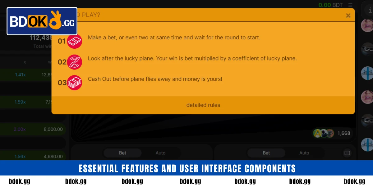Essential features and user interface components