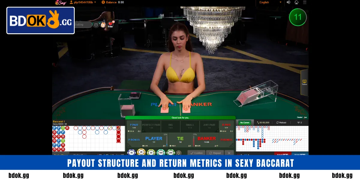 Payout structure and return metrics in Sexy Baccarat